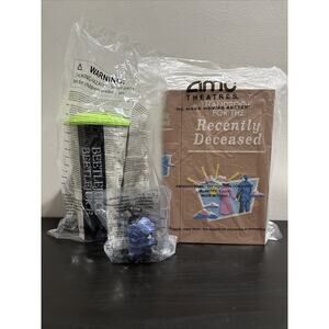 AMC Beetlejuice Handbook For The Recently Deceased Popcorn Bucket W/Cup &Topper